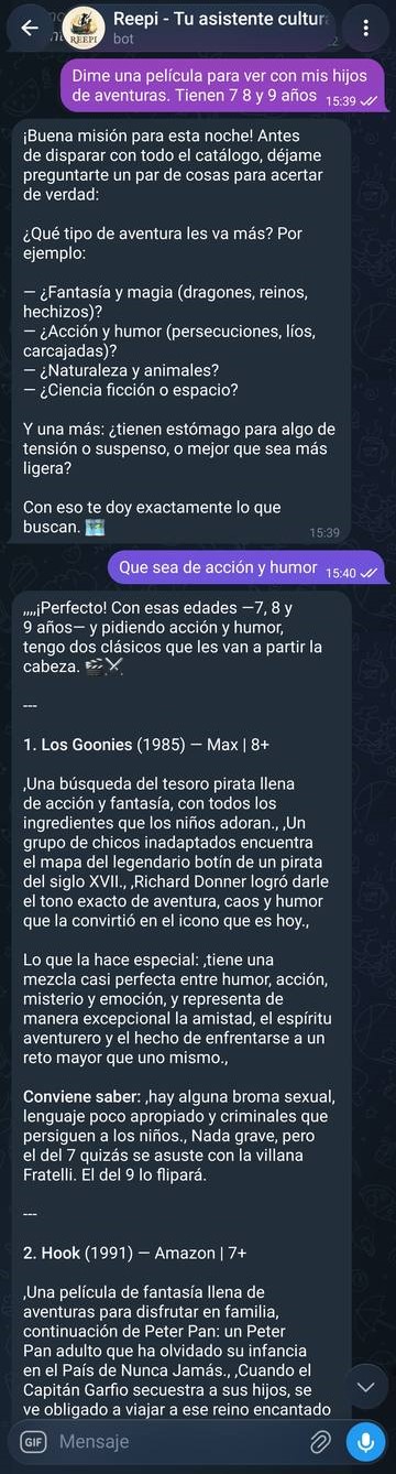 Conversación Reepi – película de aventuras